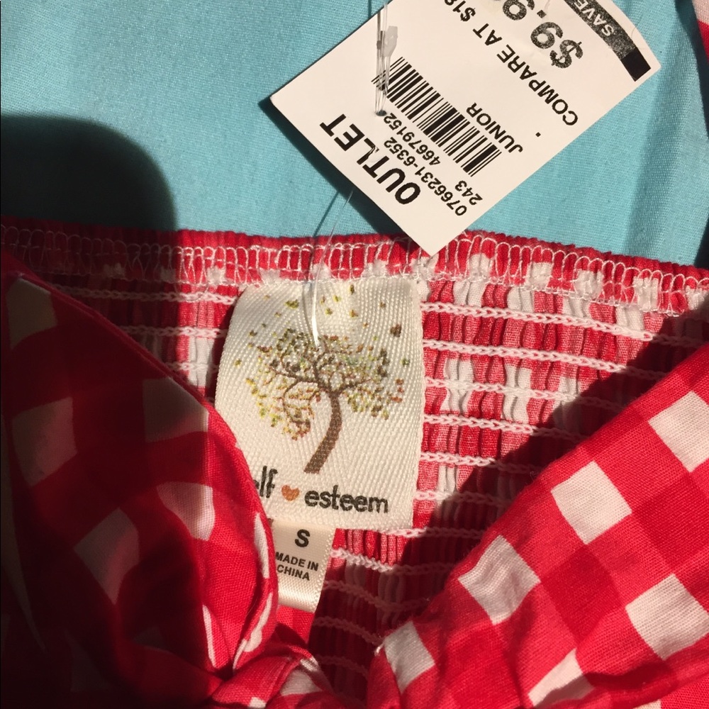 New with tags red checkered print button up tank - Picture 4 of 5